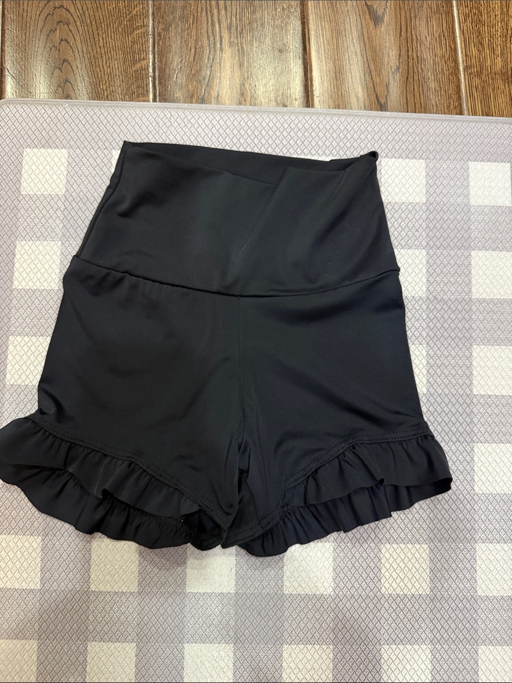 Balera Girls High-Waist Black Ruffle Dance Shorts